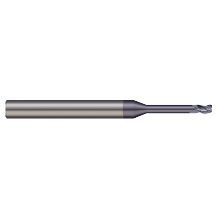 MICRO 100 End Mill, 3 Flute, Corner Radius, 0.0300" Cutter dia MEF-030-375-3-010K